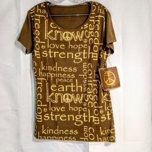 Know Tops - Know Top Sz XL Tee Brown With Tan Inspiration Know Tops - Know Top Sz XL Tee Brown With Tan Inspiration
